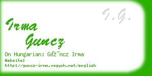 irma guncz business card